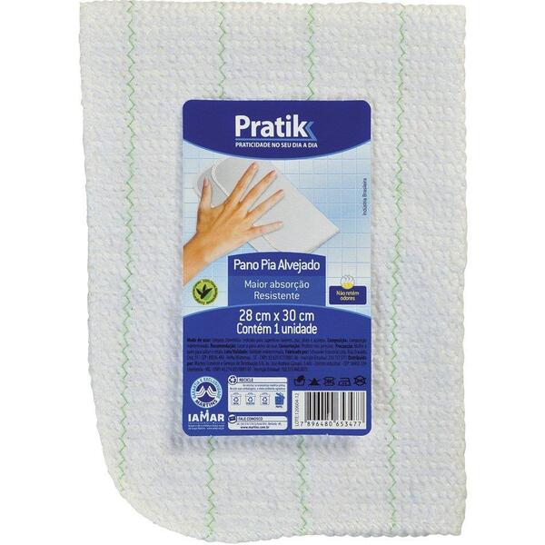 Pano Para Limpeza Pratik Alvejado Para Pia 28cm X 30cm - Emba
