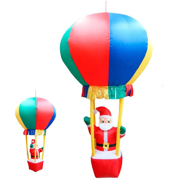 Papai Noel Balao Cesto Inflavel Natal 1 Metro E 80cm Natalino