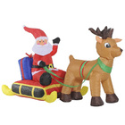 Papai Noel Com Rena Inflavel De Natal Decorativo No Treno
