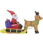 Papai Noel Com Rena Inflavel De Natal Decorativo No Treno Nat