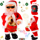 Papai Noel Dançarino Musical Divertido Tocando Tambor À Pilha