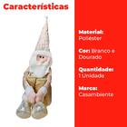 Papai Noel Decoração De Natal Dourado Sentado 36cm - Casambie
