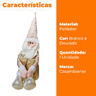 Papai Noel Decoração De Natal Dourado Sentado 36cm - Casambie