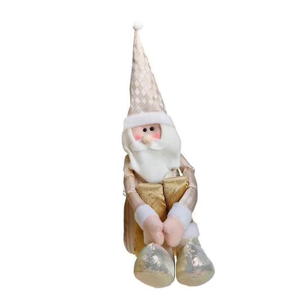 Papai Noel Decoração De Natal Dourado Sentado 36cm - Casambie