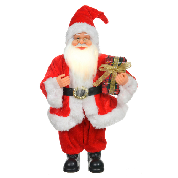 Papai Noel Decorativo Com Led Vermelho E Branco 30x15 Cm - D'