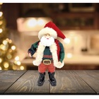 Papai Noel Decorativo Premium Casaco Xadrez Verde E Vermelho