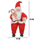 Papai Noel Decorativo Sentado Com Cajado Vermelho E Branco 30