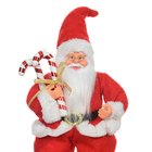 Papai Noel Decorativo Sentado Com Cajado Vermelho E Branco 30