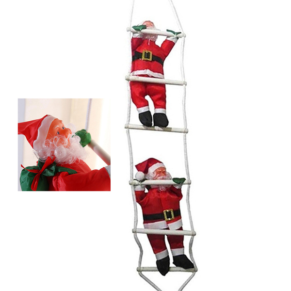 Papai Noel Duplo Escada Natal 40cm Escalador Natalino Casa Ja