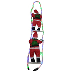 Papai Noel Duplo Natal Escada Iluminada Led 90cm Enfeite Nata