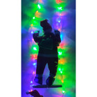 Papai Noel Duplo Natal Escada Iluminada Led 90cm Enfeite Nata
