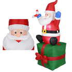 Papai Noel Inflavel Natal Led 1m E 80cm Decoraçao Natalina En