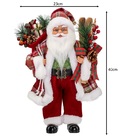 Papai Noel Luxo Casaco Xadrez Vermelho E Verde Saco Presentes