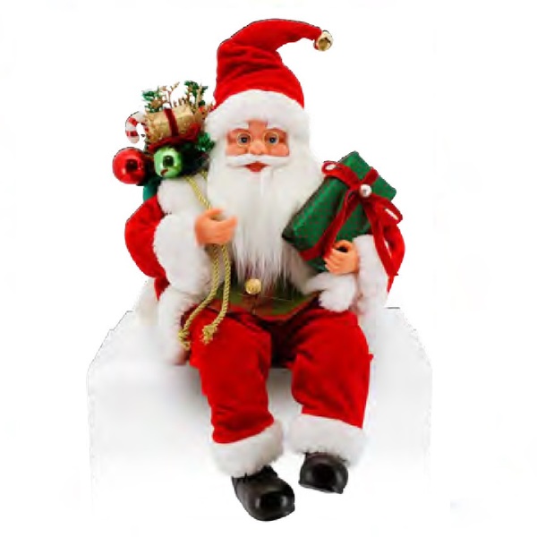 Papai Noel Luxo Sentado 41cm Vermelho Natal Magizi Leroy Merlin