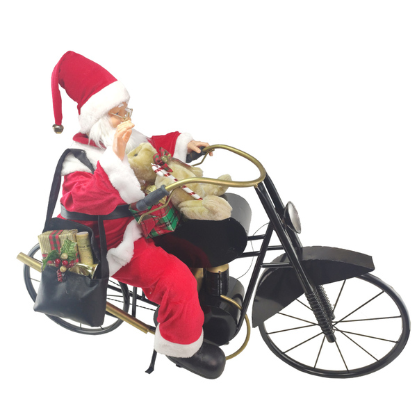 Papai Noel Musical Moto Gigante Natal 90cm Com Sensor Natalin