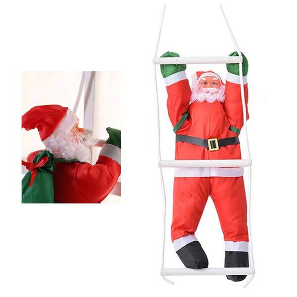 Papai Noel Na Escada Natal Enfeite Escada Decoração Escalador