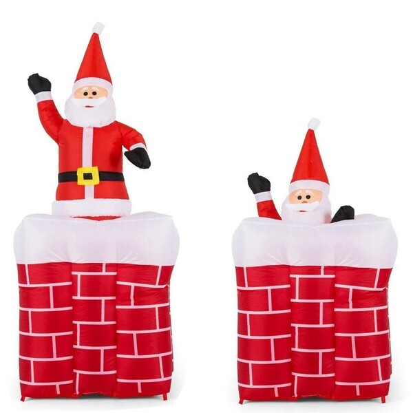 Papai Noel Natal Eletrico Sobe Desce Natalino Inflavel Chamin