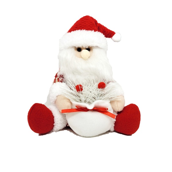 Papai Noel Pelúcia Sentado Vermelho E Branco 20cm - Master Ch