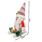 Papai Noel Pelúcia Tricô No Trenó Decorado Pinhas 25cm - Mast