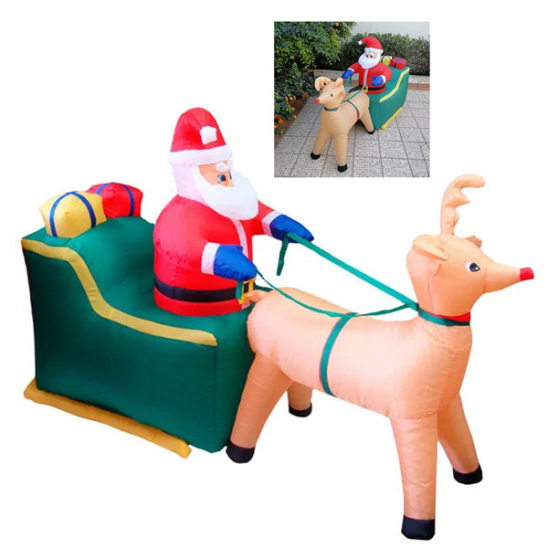 Papai Noel Treno Rena Inflavel 1M 24cm Natal Natalino Enfeite
