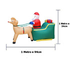 Papai Noel Treno Rena Inflavel 1M 24cm Natal Natalino Enfeite
