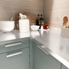 Papel Adesivo Cozinha Alta Temperatura Prata Tecido Linho