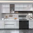 Papel Adesivo Cozinha Alta Temperatura Prata Tecido Linho