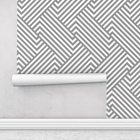 Papel Adesivo Decorativo Chevron Listras Cinza Sala Lavável