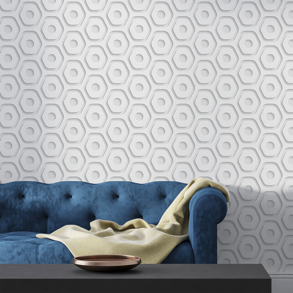 Papel Adesivo Decorativo Efeito 3d Pentágono Sala Quarto