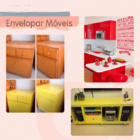 Papel Adesivo Envelopamento Vinílico Moveis Geladeira Bordô 7