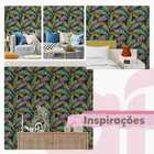 Papel Adesivo Folha De Bananeira Tropical Claro Colorido 12m