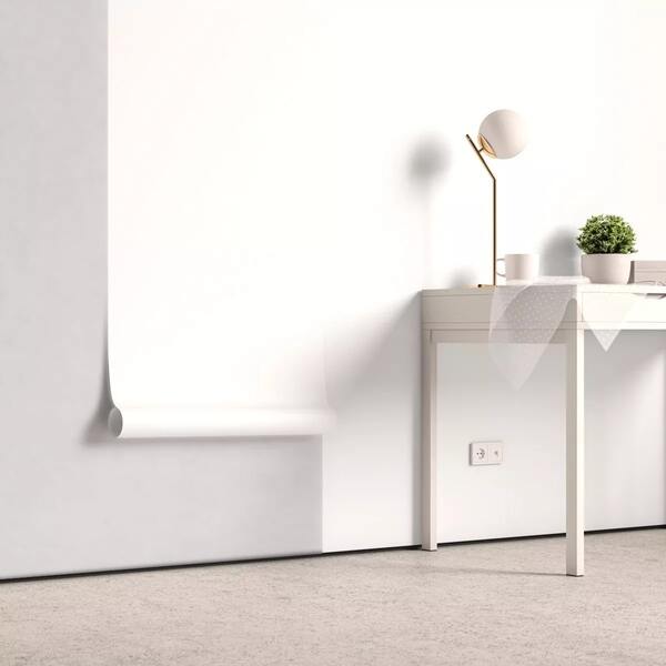 Papel Adesivo Vinilico Lavável Decorativo Liso Branco 10m