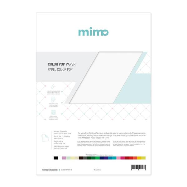 Papel Color Pop Branco Neve Mimo - A4 - 180 Gr - 25 Unds