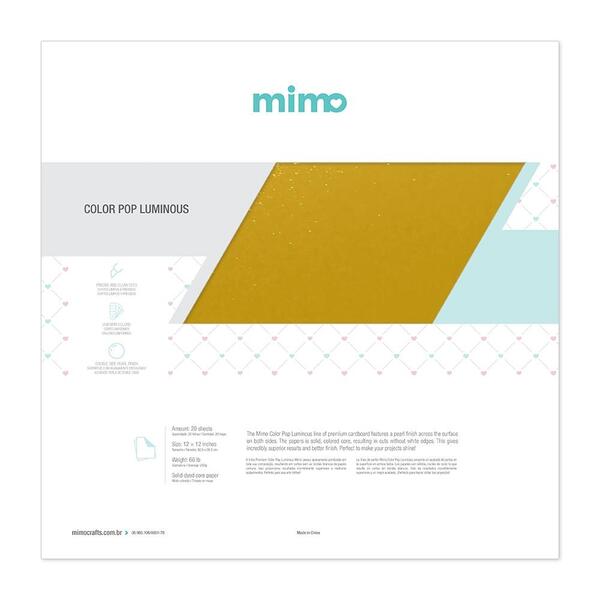 Papel Color Pop Luminous Ouro Mimo - 30,5 X 30,5 Cm - 250 Gr
