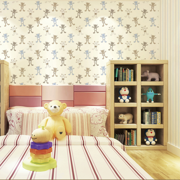 Papel de Parede 0,53x10m Urso de Pano Off White