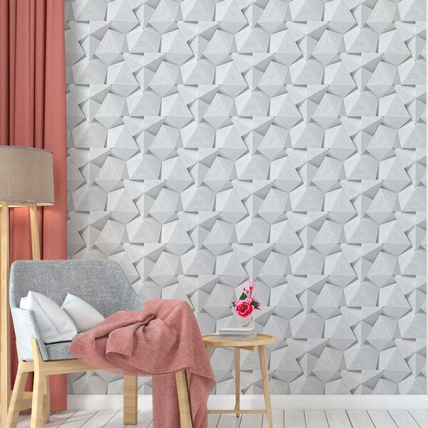 Papel De Parede 3d Abstratos Interligados-60x300cm