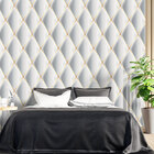 Papel De Parede 3d Adesivo Para Decoração Losangos Gold