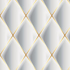 Papel De Parede 3d Adesivo Para Decoração Losangos Gold
