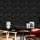Papel De Parede 3d Adesivo Tijolos Preto Pedra Autocolante 3m