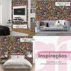 Papel De Parede 3d Arte Moderna Auto Adesivo Grafiti Cores Vi