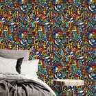 Papel De Parede 3d Arte Moderna Auto Adesivo Grafiti Cores Vi