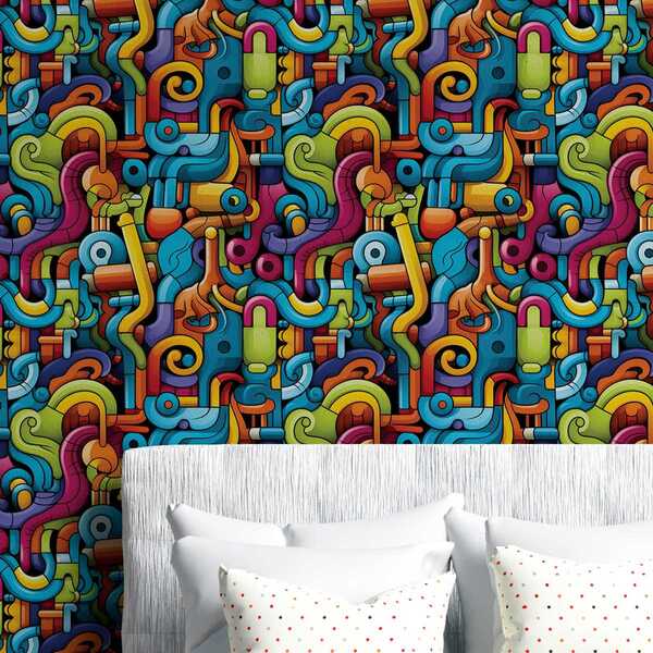 Papel De Parede 3d Arte Pintura Gamer Abstrata Grafite Decora