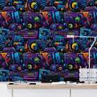 Papel De Parede 3d Auto Adesivo Arte Gamer Geek Moderna Grafi