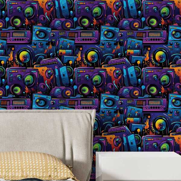 Papel De Parede 3d Auto Adesivo Arte Gamer Geek Moderna Grafi