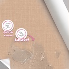 Papel De Parede 3d Auto Adesivo Efeito Tecido Linho Bege Esta