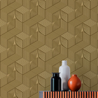 Papel De Parede 3d Auto Adesivo Geométrico Cubos Listrados Do