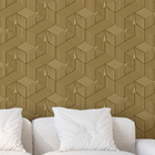 Papel De Parede 3d Auto Adesivo Geométrico Cubos Listrados Do