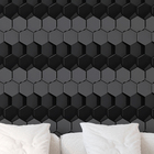 Papel De Parede 3d Auto Adesivo Geométrico Efeito Colmeia Pre