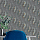 Papel De Parede 3d Auto Adesivo Geométrico Faixas Abstratas C