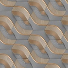 Papel De Parede 3d Auto Adesivo Geométrico Faixas Abstratas E